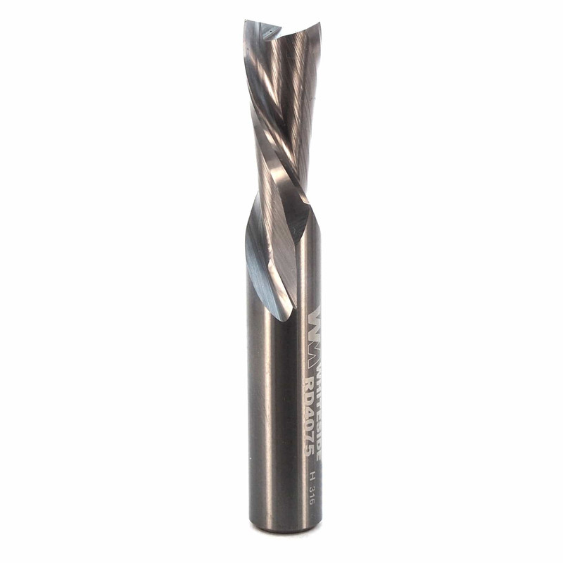 Standard Double Flute Spiral Router Bit - 3/8" SH - Types:Downcut Spiral Bit - Diameter:3/8" - Cutting Length:3/4"